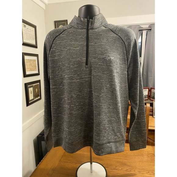 Greg Norman Mock Neck 1/4 Zip Pullover Heather Gray EUC Medium Weight Sz Med - Picture 1 of 8